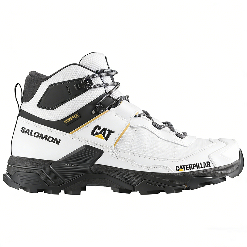 Salomon® et CAT® chaussures de travail et de randonnée, imperméables et respirantes, idéales pour le travail.
